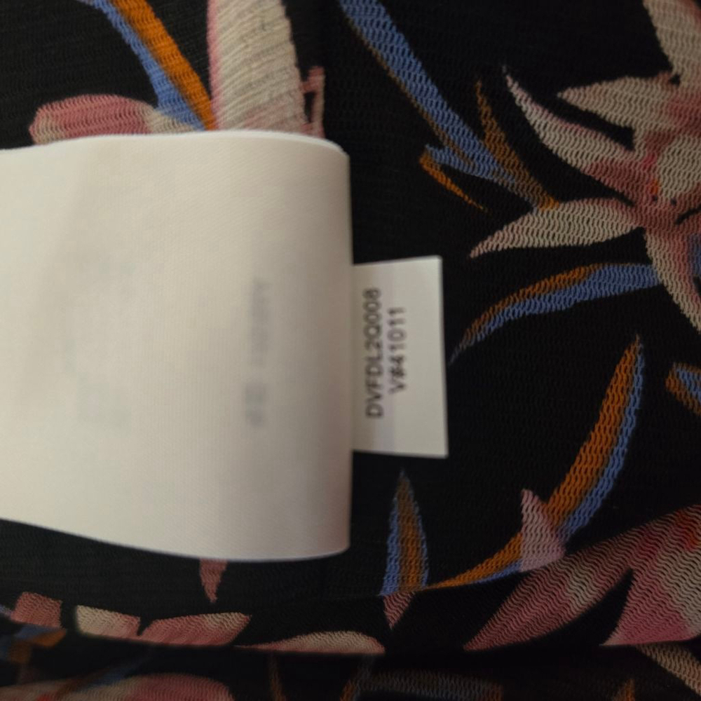 Diane Von Furstenberg DVF Ganesa Ruched Floral Tulle Midi Dress In Black L - Picture 2 of 8